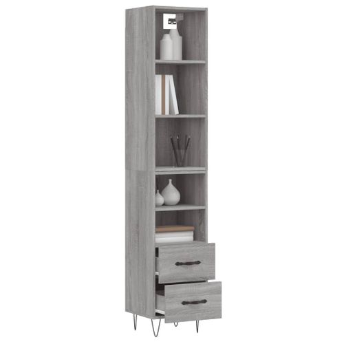 Buffet haut Sonoma gris 34,5x34x180 cm Bois d'ingénierie - Photo n°3; ?>