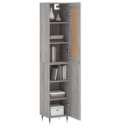 Buffet haut Sonoma gris 34,5x34x180 cm Bois d'ingénierie - Photo n°3; ?>