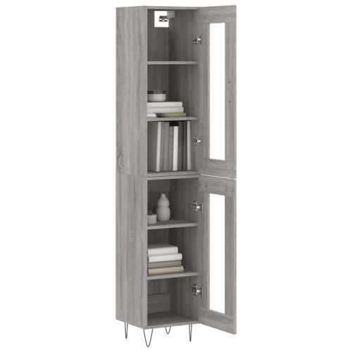 Buffet haut Sonoma gris 34,5x34x180 cm Bois d'ingénierie - Photo n°3; ?>