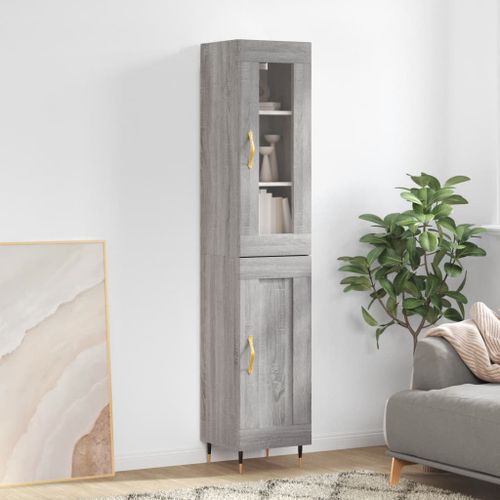 Buffet haut Sonoma gris 34,5x34x180 cm Bois d'ingénierie - Photo n°2; ?>