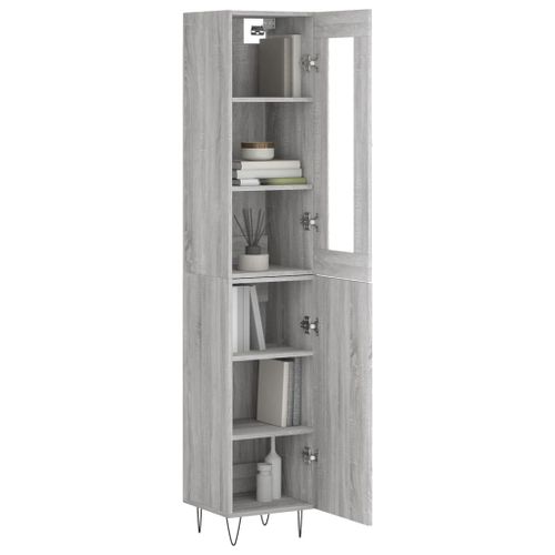 Buffet haut Sonoma gris 34,5x34x180 cm Bois d'ingénierie - Photo n°3; ?>