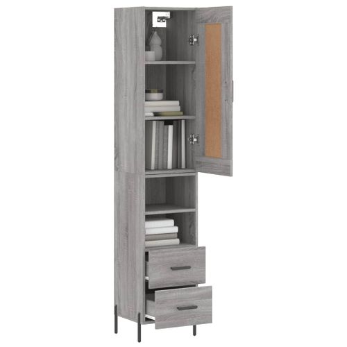 Buffet haut Sonoma gris 34,5x34x180 cm Bois d'ingénierie - Photo n°3; ?>