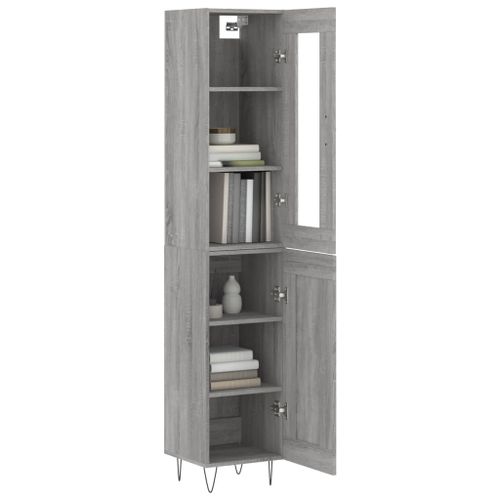 Buffet haut Sonoma gris 34,5x34x180 cm Bois d'ingénierie - Photo n°3; ?>