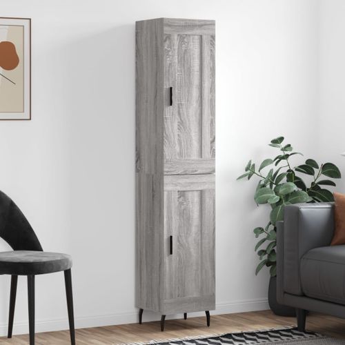 Buffet haut Sonoma gris 34,5x34x180 cm Bois d'ingénierie - Photo n°2; ?>