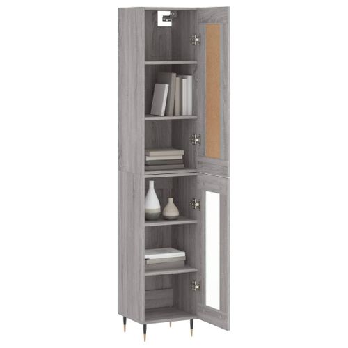 Buffet haut Sonoma gris 34,5x34x180 cm Bois d'ingénierie - Photo n°3; ?>