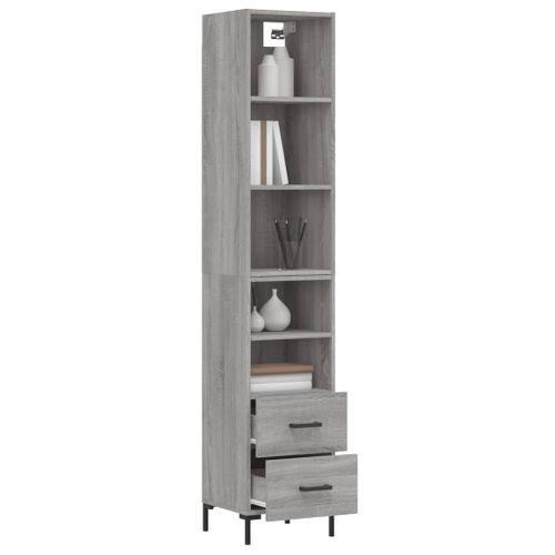 Buffet haut Sonoma gris 34,5x34x180 cm Bois d'ingénierie - Photo n°3; ?>