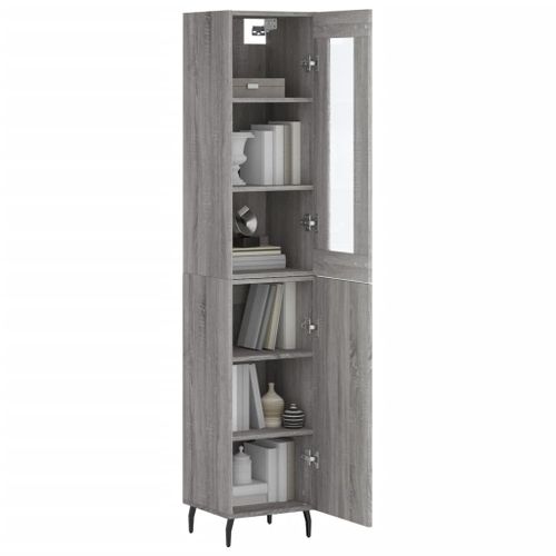 Buffet haut Sonoma gris 34,5x34x180 cm Bois d'ingénierie - Photo n°3; ?>