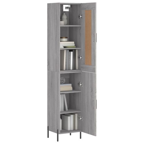 Buffet haut Sonoma gris 34,5x34x180 cm Bois d'ingénierie - Photo n°3; ?>