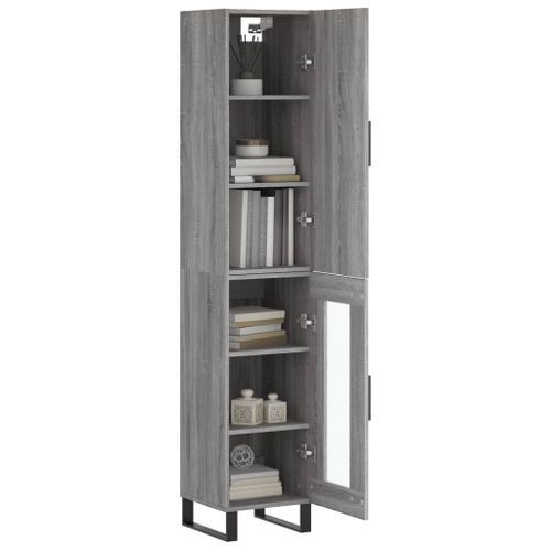 Buffet haut Sonoma gris 34,5x34x180 cm Bois d'ingénierie - Photo n°3; ?>