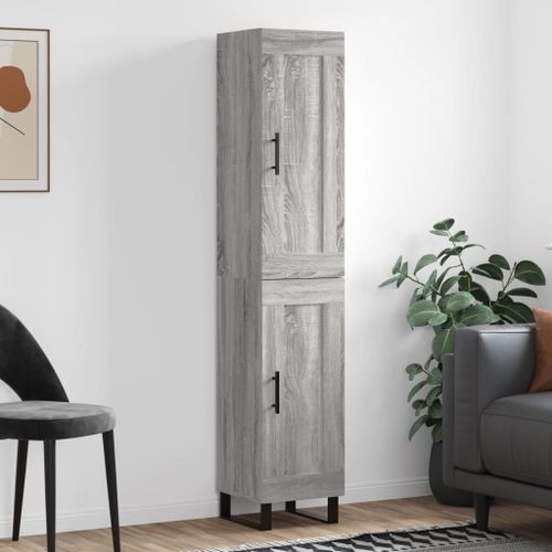 Buffet haut Sonoma gris 34,5x34x180 cm Bois d'ingénierie - Photo n°2; ?>