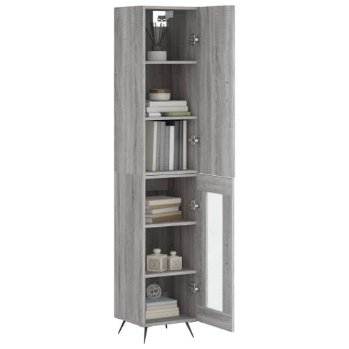 Buffet haut Sonoma gris 34,5x34x180 cm Bois d'ingénierie - Photo n°3; ?>