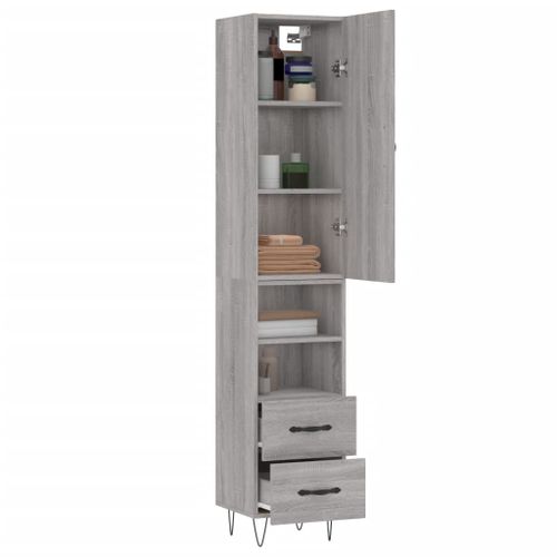 Buffet haut Sonoma gris 34,5x34x180 cm Bois d'ingénierie - Photo n°3; ?>