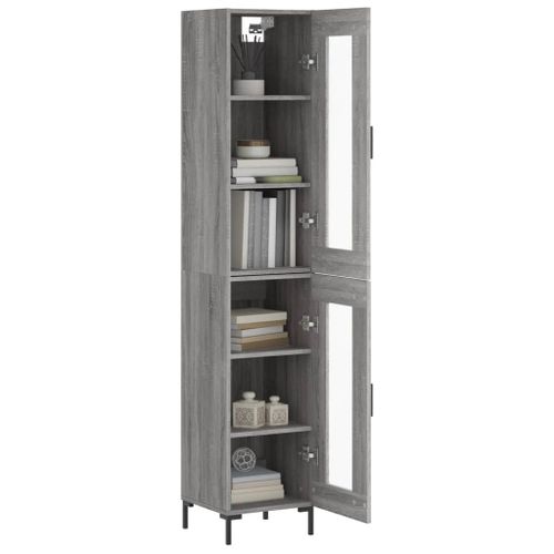 Buffet haut Sonoma gris 34,5x34x180 cm Bois d'ingénierie - Photo n°3; ?>