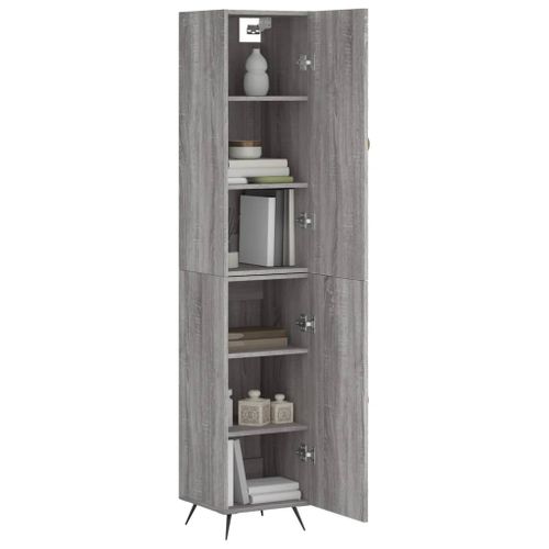 Buffet haut Sonoma gris 34,5x34x180 cm Bois d'ingénierie - Photo n°3; ?>