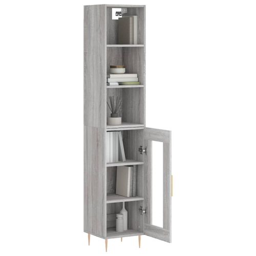 Buffet haut Sonoma gris 34,5x34x180 cm Bois d'ingénierie - Photo n°3; ?>