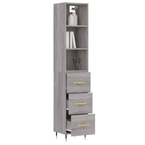 Buffet haut Sonoma gris 34,5x34x180 cm Bois d'ingénierie - Photo n°3; ?>