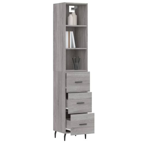 Buffet haut Sonoma gris 34,5x34x180 cm Bois d'ingénierie - Photo n°3; ?>