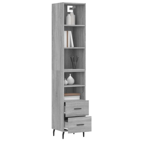 Buffet haut Sonoma gris 34,5x34x180 cm Bois d'ingénierie - Photo n°3; ?>