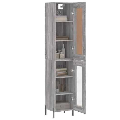 Buffet haut Sonoma gris 34,5x34x180 cm Bois d'ingénierie - Photo n°3; ?>