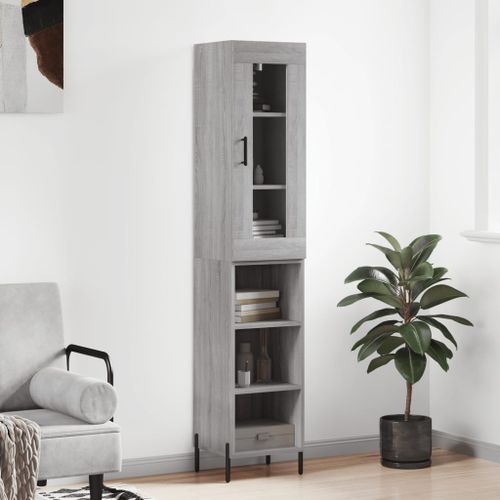 Buffet haut Sonoma gris 34,5x34x180 cm Bois d'ingénierie - Photo n°2; ?>