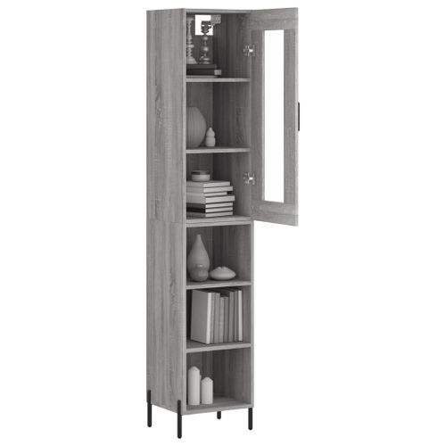 Buffet haut Sonoma gris 34,5x34x180 cm Bois d'ingénierie - Photo n°3; ?>