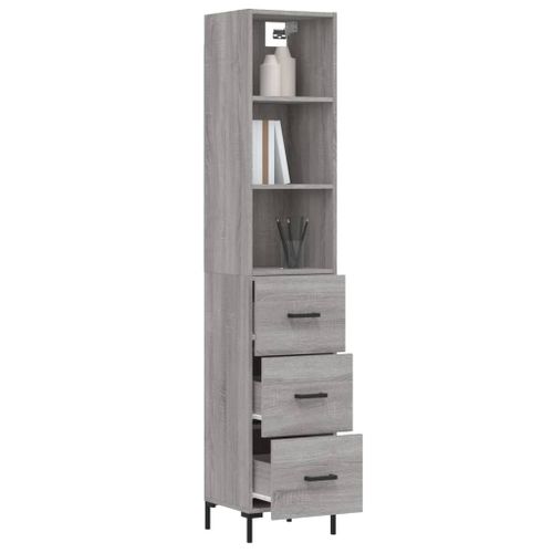 Buffet haut Sonoma gris 34,5x34x180 cm Bois d'ingénierie - Photo n°3; ?>