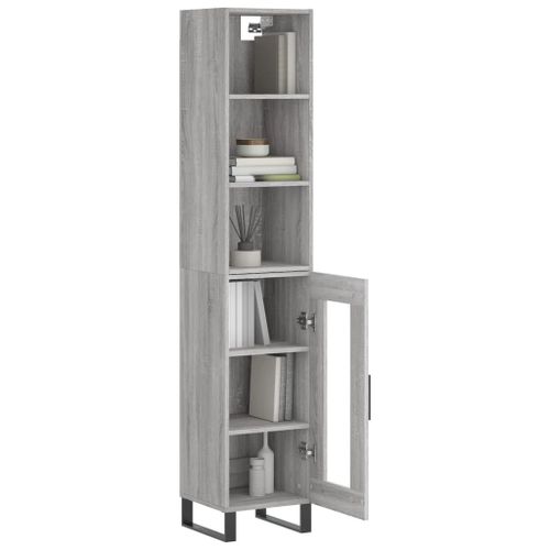 Buffet haut Sonoma gris 34,5x34x180 cm Bois d'ingénierie - Photo n°3; ?>