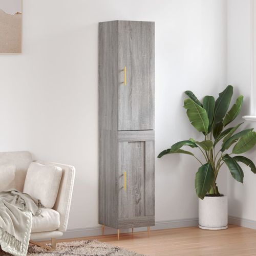 Buffet haut Sonoma gris 34,5x34x180 cm Bois d'ingénierie - Photo n°2; ?>