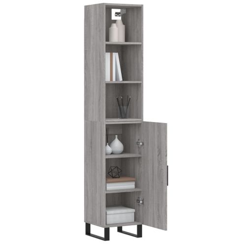 Buffet haut Sonoma gris 34,5x34x180 cm Bois d'ingénierie - Photo n°3; ?>