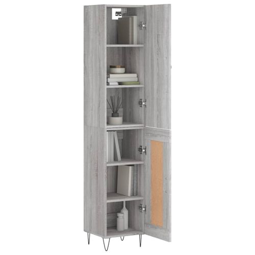 Buffet haut Sonoma gris 34,5x34x180 cm Bois d'ingénierie - Photo n°3; ?>