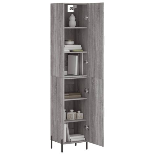 Buffet haut Sonoma gris 34,5x34x180 cm Bois d'ingénierie - Photo n°3; ?>