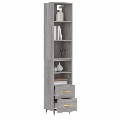 Buffet haut Sonoma gris 34,5x34x180 cm Bois d'ingénierie - Photo n°3; ?>