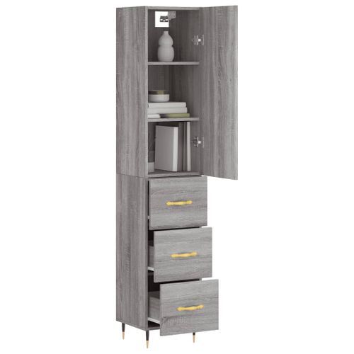 Buffet haut Sonoma gris 34,5x34x180 cm Bois d'ingénierie - Photo n°3; ?>