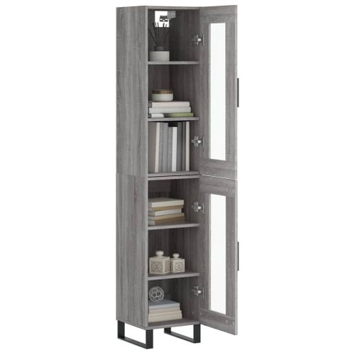 Buffet haut Sonoma gris 34,5x34x180 cm Bois d'ingénierie - Photo n°3; ?>