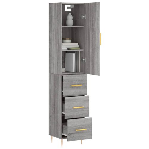 Buffet haut Sonoma gris 34,5x34x180 cm Bois d'ingénierie - Photo n°3; ?>