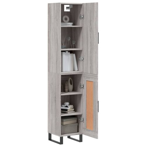 Buffet haut Sonoma gris 34,5x34x180 cm Bois d'ingénierie - Photo n°3; ?>