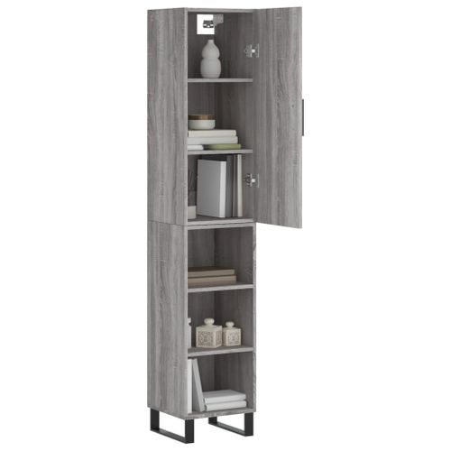 Buffet haut Sonoma gris 34,5x34x180 cm Bois d'ingénierie - Photo n°3; ?>