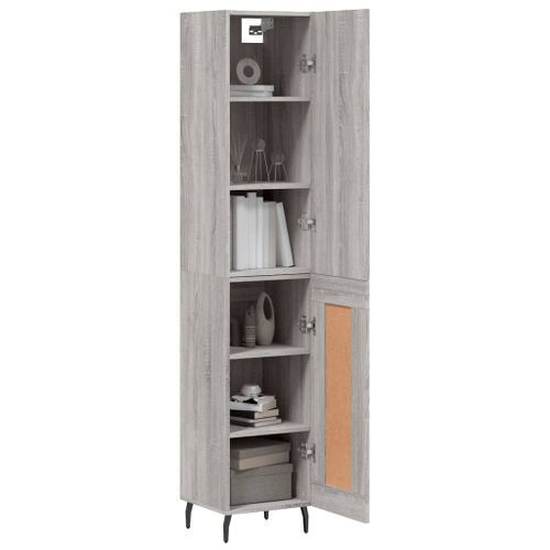 Buffet haut Sonoma gris 34,5x34x180 cm Bois d'ingénierie - Photo n°3; ?>