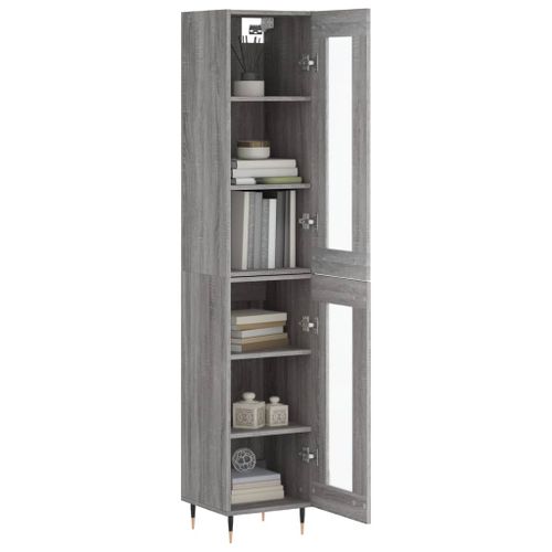 Buffet haut Sonoma gris 34,5x34x180 cm Bois d'ingénierie - Photo n°3; ?>