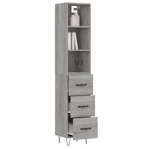 Buffet haut Sonoma gris 34,5x34x180 cm Bois d'ingénierie - Photo n°3; ?>