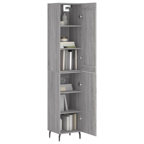 Buffet haut Sonoma gris 34,5x34x180 cm Bois d'ingénierie - Photo n°3; ?>