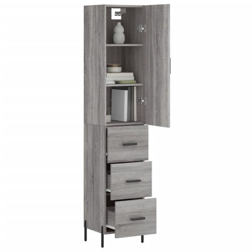 Buffet haut Sonoma gris 34,5x34x180 cm Bois d'ingénierie - Photo n°3; ?>