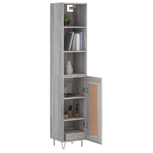 Buffet haut Sonoma gris 34,5x34x180 cm Bois d'ingénierie - Photo n°3; ?>