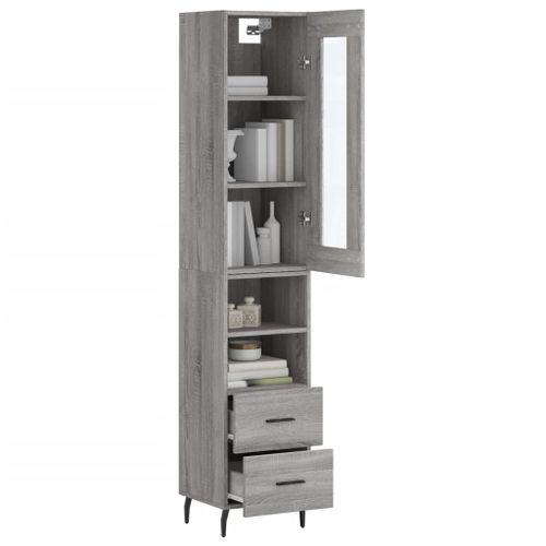 Buffet haut Sonoma gris 34,5x34x180 cm Bois d'ingénierie - Photo n°3; ?>