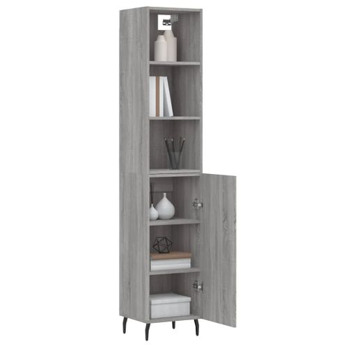 Buffet haut Sonoma gris 34,5x34x180 cm Bois d'ingénierie - Photo n°3; ?>