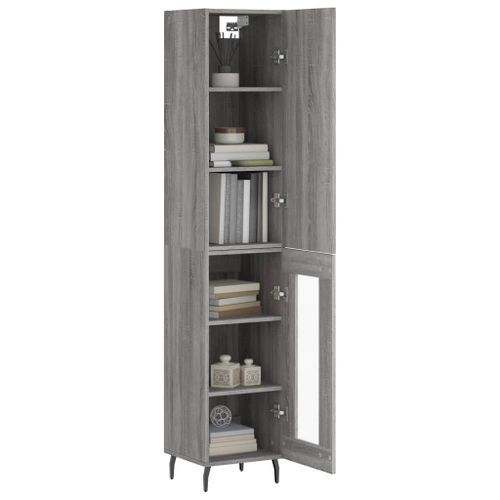 Buffet haut Sonoma gris 34,5x34x180 cm Bois d'ingénierie - Photo n°3; ?>