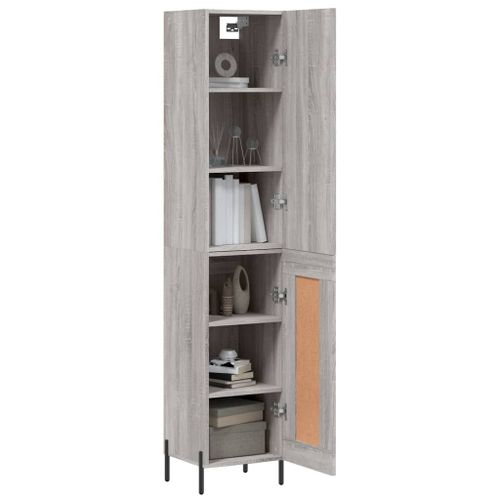 Buffet haut Sonoma gris 34,5x34x180 cm Bois d'ingénierie - Photo n°3; ?>