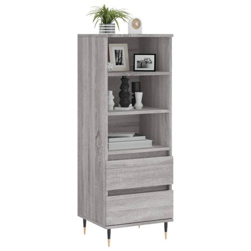 Buffet haut Sonoma gris 40x36x110 cm Bois d'ingénierie - Photo n°3; ?>