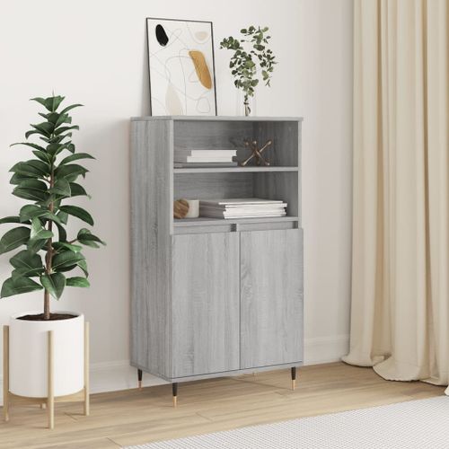 Buffet haut Sonoma gris 60x36x110 cm Bois d'ingénierie - Photo n°2; ?>