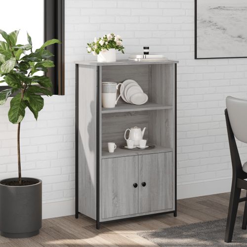 Buffet haut sonoma gris 62x32x103,5 cm bois d'ingénierie - Photo n°2; ?>